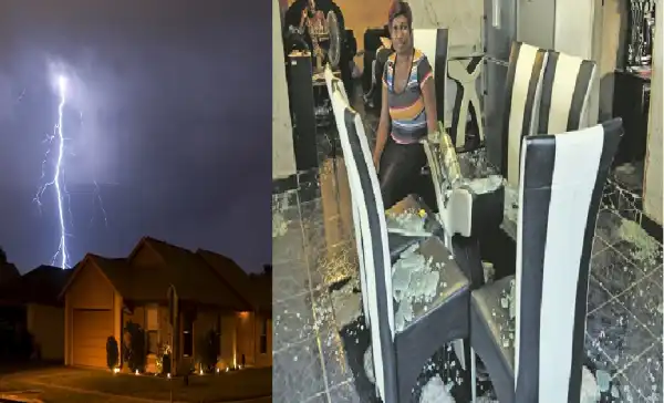 Family in Deep Shock as Lightning Strikes Home, Shatters Sitting Room (Photo)